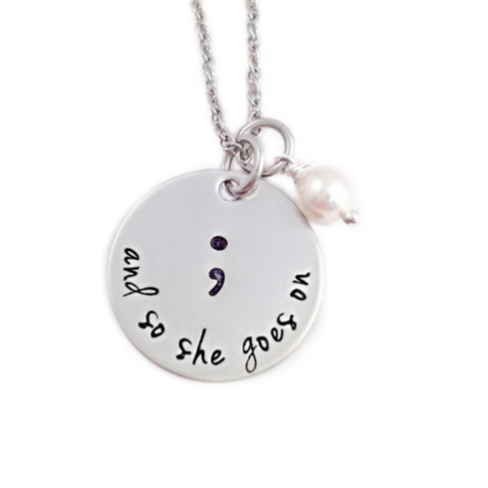 Semicolon Suicide Awareness Necklace